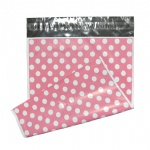 custom logo 10x13in hot pink polka dot poly mailers pink mailing bags for clothes