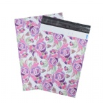 Stocks to sell purple rose design poly mailers 10*13in waterproof 25*33cm purple rose design mailing bags 500pcs for shipping