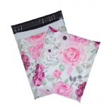 Stocks to sell pink ink rose design poly mailers 10*13in waterproof 25*33cm pink ink rose mailing bags 500pcs for shipping