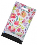 Stocks to sell ink flower design poly mailers with handle 10*13in waterproof 25*33cm handle ink flower mailing bags 500pcs for shipping