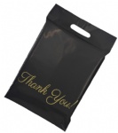 Stocks to sell black design poly mailers with handle 10*13in waterproof 25*33cm handle black mailing bags 500pcs for shipping