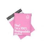 Pink Thank you biodegradable poly mailers 10*13in 1000pcs 2.5mil 25*33cm Pink thank you biodegradable mailing bags for clothes shipping